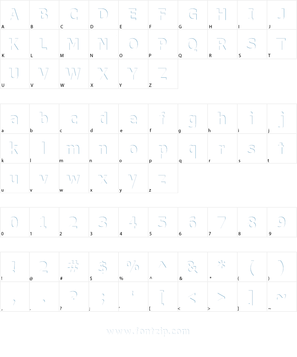 Without a Trace Font Character